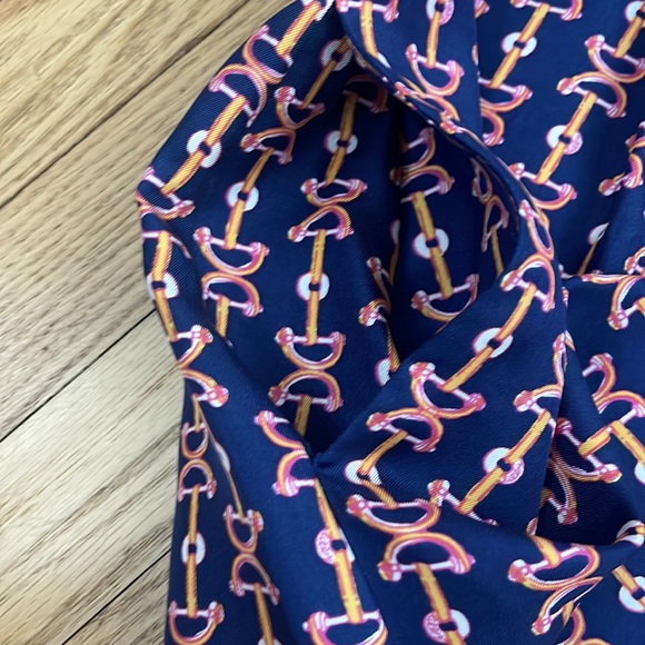 LILLY PULITZER Silk HORSE BIT Equestrian Ruffle Babydoll Dress size 0 - Picture 6 of 7